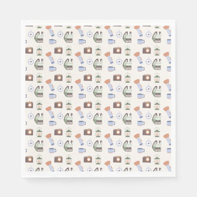 Serviette En Papier Woodland Adventure Attend le Baby shower de campin (Devant)