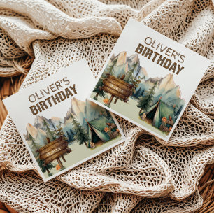 Serviette En Papier Woodland Adventure Camping Anniversaire serviettes