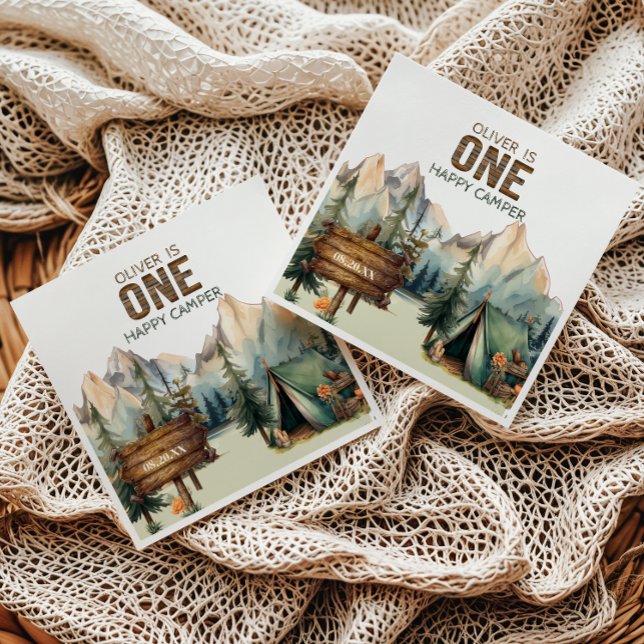 Serviette En Papier Woodland Adventure Camping Anniversaire serviettes (Créateur téléchargé)
