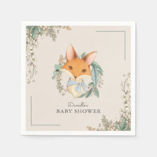 Serviette En Papier Woodland Fox mignonne Baby shower pour garçon