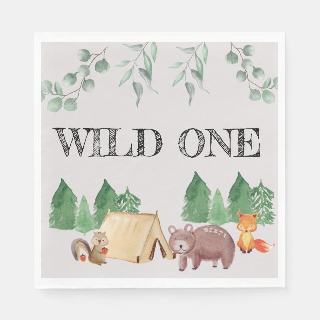 Serviette En Papier Woodland Wild ONE (Devant)