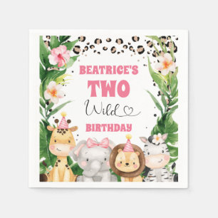 Serviette En Papier Wreath Cheetah Print Safari Anniversaire Papier