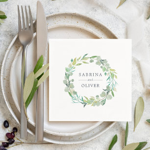Serviette En Papier Wreath d'Eucalyptus Botanique Mariage personnali