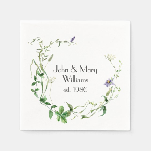 Serviette En Papier Wreath Fleur sauvage (Devant)