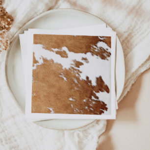 Serviette En Papier WYNONA Vache Brown Imprimer Pays Ranch occidental
