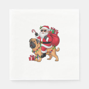 Serviette En Papier Xmas Éclairage Père Noël équitation Français Masti