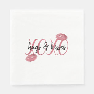 Serviette En Papier XOXO Kisses Rose Lips soumission personnalisée