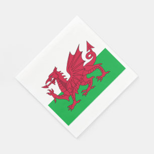 Serviette En Papier Y Ddraig Goch : Serviettes de déjeuner de drapeau