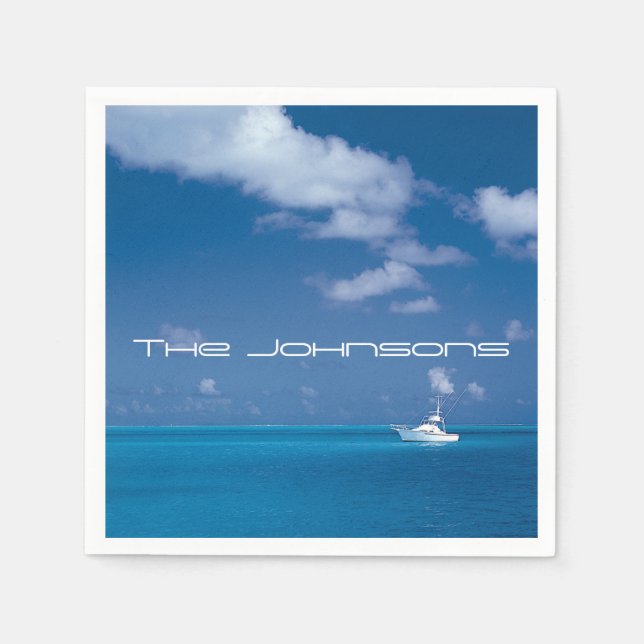 Serviette En Papier Yachting dans le bleu (Devant)