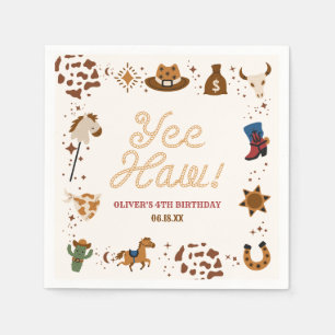 Serviette En Papier Yee Haw ! Western Cowboy Rodeo fête d'anniversaire