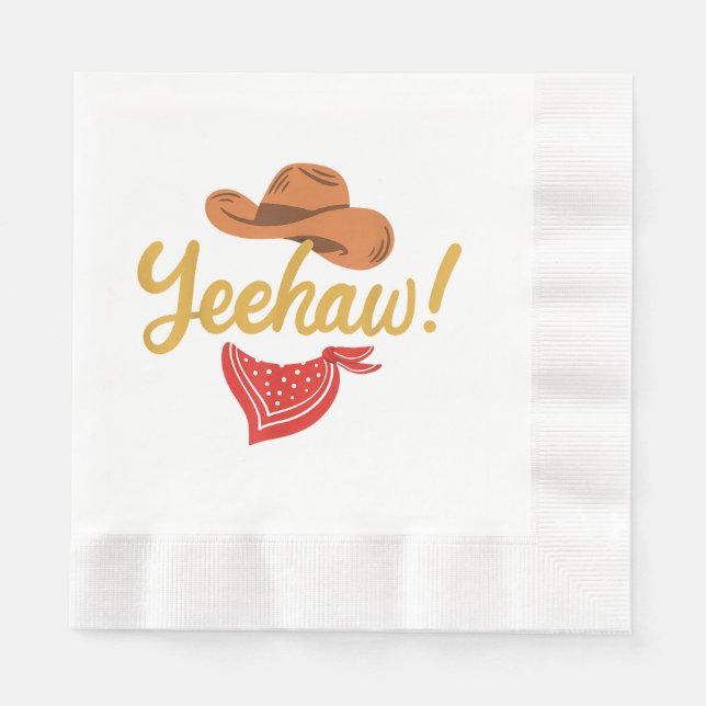 Serviette En Papier Yeehaw Cowboy Cowgirl Western Country Rodeo (Devant)