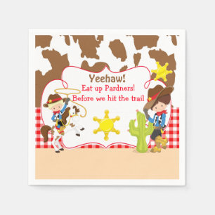 Serviette En Papier Yeehaw Cowboy Western Anniversaire Party