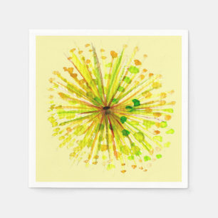 Serviette En Papier Yellow wildflower dandelion watercolor flower