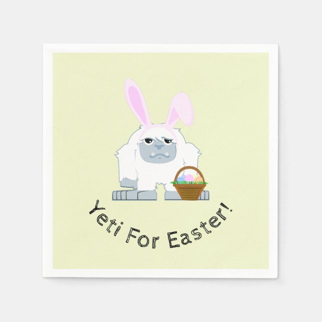 Serviette En Papier Yeti pour Pâques mignonne Pâques Yeti (Devant)
