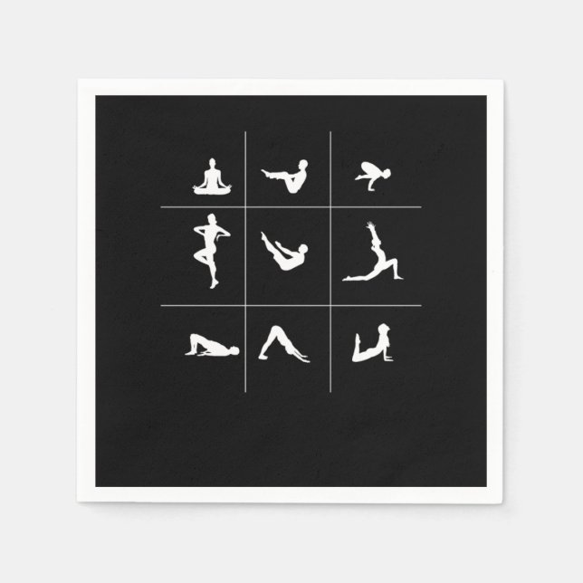 Serviette En Papier Yoga Asana Bouddhisme Méditation Spirituel Zen Cad (Devant)