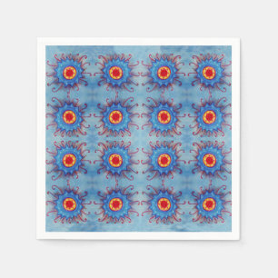 Serviette En Papier Yoga bleu Mandala Motif Papier Napkins