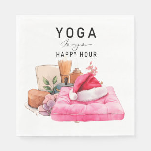 Serviette En Papier Yoga Noël Père Noël instructeur