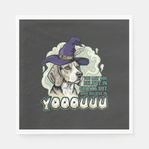 Serviette En Papier Yooouuu Fantômes Chien Beagle Chapeau de Sorcière