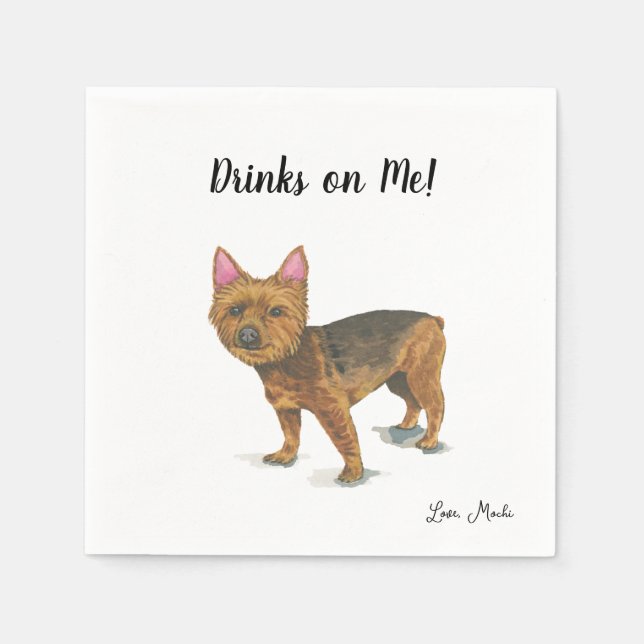Serviette En Papier Yorkie Chien Cocktail Napkins (Devant)