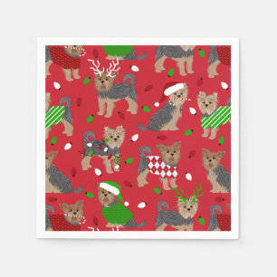 Serviette En Papier Yorkie Christmas Yorkshire Terrier Dog