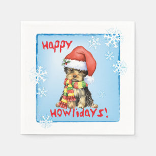 Serviette En Papier Yorkie de Noël