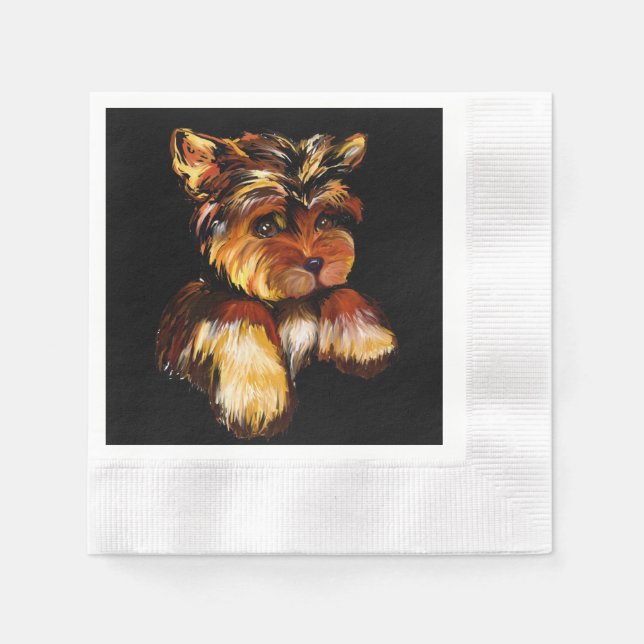 SERVIETTE EN PAPIER YORKIE POO (Devant)
