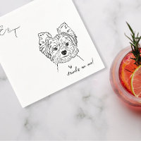 Yorkshire Terrier Chien Cocktail mariages serviett
