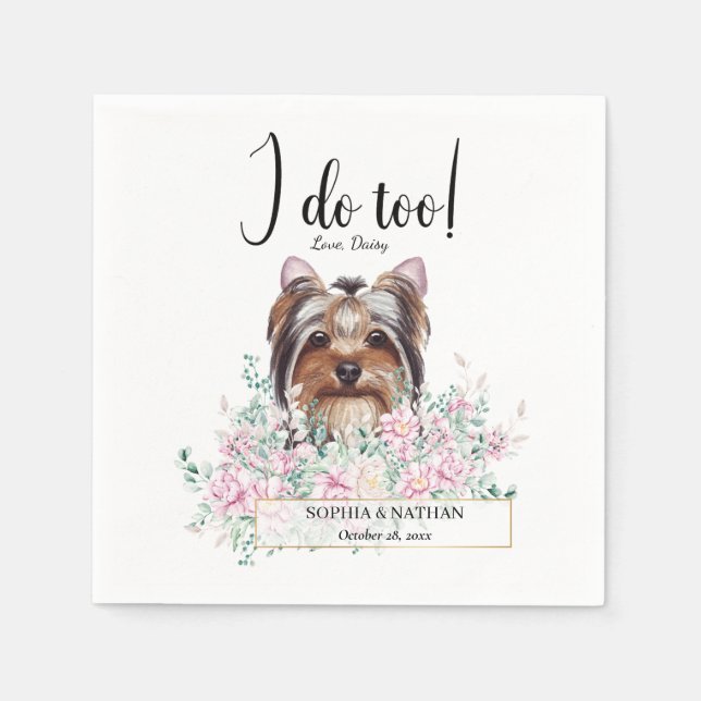 Serviette En Papier Yorkshire Terrier Chien Mariage Cocktail Serviette (Devant)
