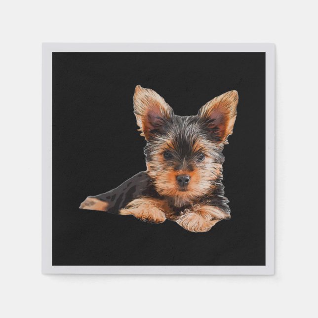 Serviette En Papier Yorkshire terrier Yorkie Chien chiot (Devant)