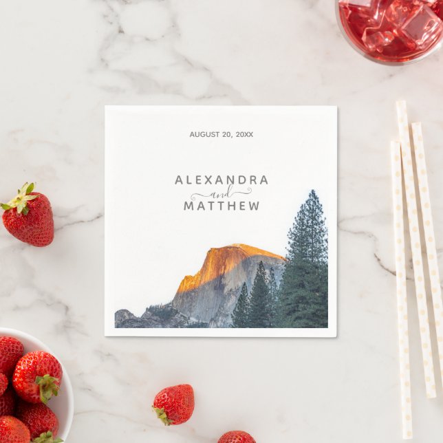 Serviette En Papier Yosemite demi-dôme Mariage coucher de soleil (En situation)