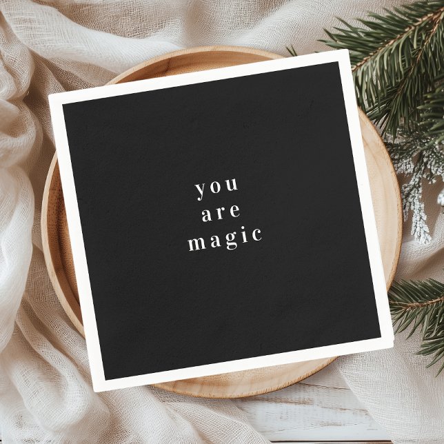 Serviette En Papier "You Are Magic" Napkin noir de Noël | Festif (Créateur téléchargé)