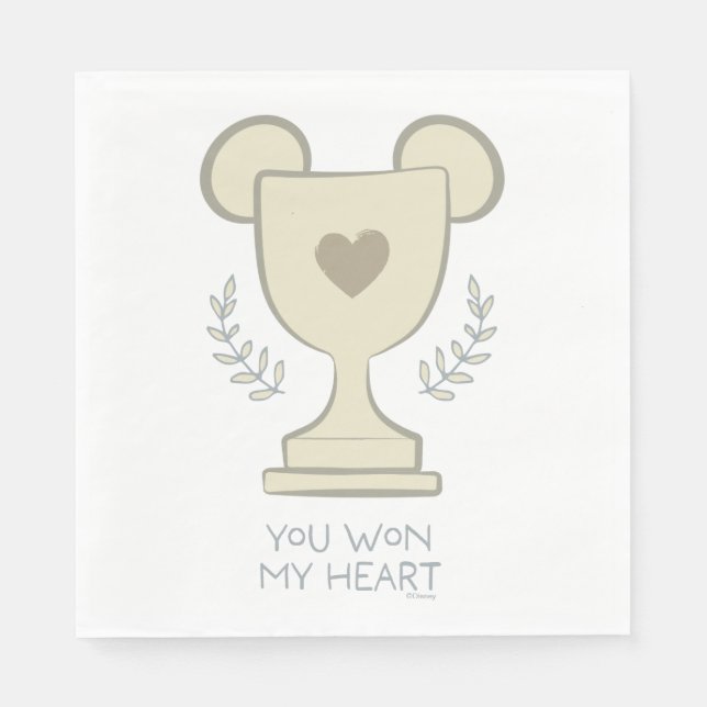 Serviette En Papier You Won My Heart Mickey Mouse Trophy Graphic (Devant)
