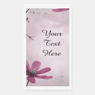Serviette En Papier Your Custom Text - Deep Pink Flowers Personalized