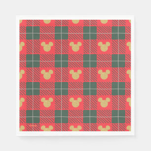 Serviette En Papier Yuletide Joy   Mickey Christmas Plaid Motif