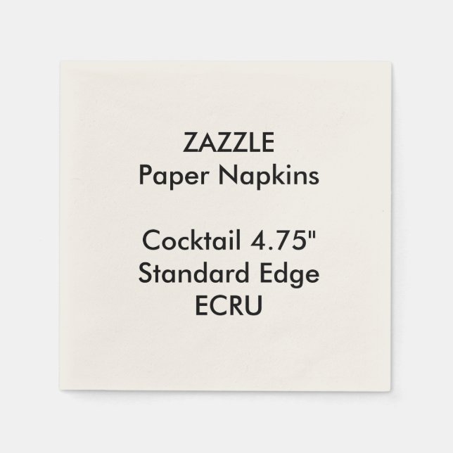 Serviette En Papier ZAZZLE Custom Small ECRU Papier à cocktails Napkin (Devant)