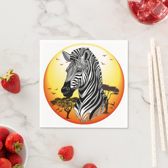 Serviette En Papier Zebra African Savanna Wild Animal (En situation)