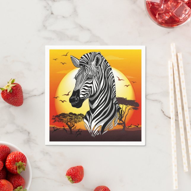 Serviette En Papier Zebra African Savanna Wild Animal (En situation)
