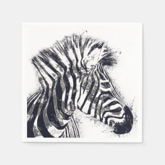 Serviette En Papier Zebra Art Napkin - Décor de fête Safari