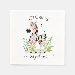 Serviette En Papier Zebra Jungle Baby shower de révélation de genre