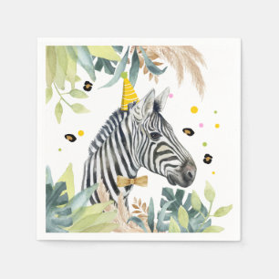Serviette En Papier Zebra Party Animaux Anniversaire Zoo Safari