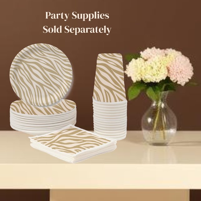 Serviette En Papier Zèbre Beige neutre (Zebra Print-Neutral Beige Paper Cups)