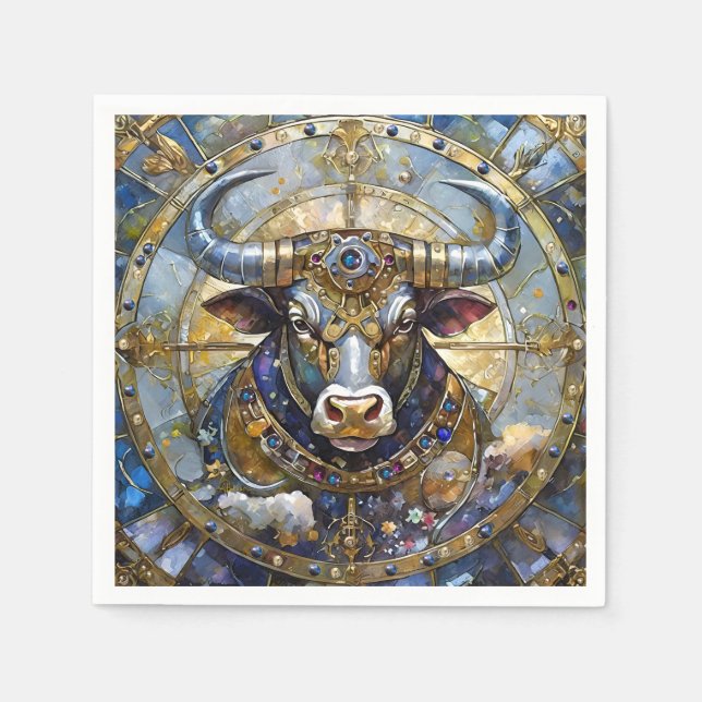 Serviette En Papier Zodiac - Taurus Le Taureau (Devant)
