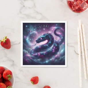 Serviette En Papier Zodiaque Galaxie Astrologie Serpent Cosmique