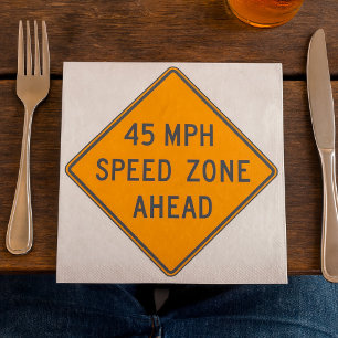 Serviette En Papier Zone de vitesse de 45 mi/h à l'avant du panneau de