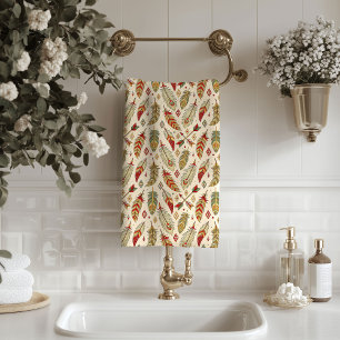 Serviette ethnique à plumes et flèches pour style