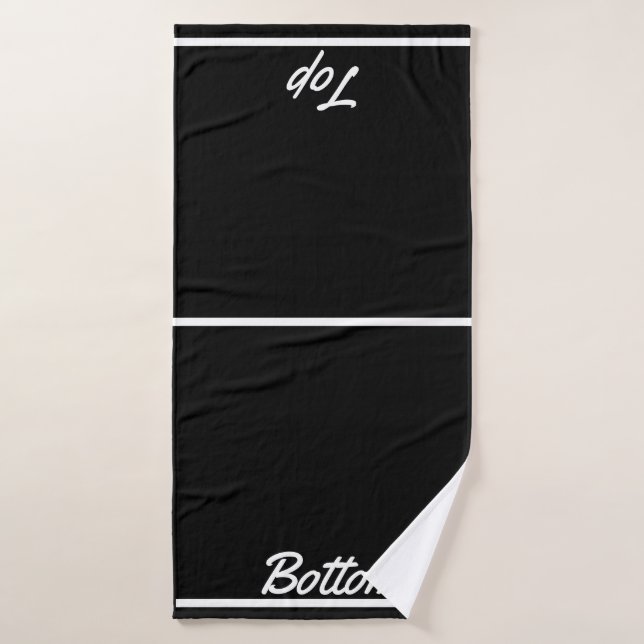Serviette étiquetée supérieure et inférieure (Serviette de bain)