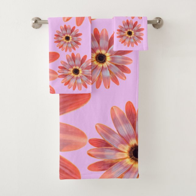 Serviette fleurie colorée Gerbera Daisy (En situation)