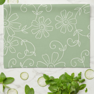 Serviette florale crème de tissu de cuisine de
