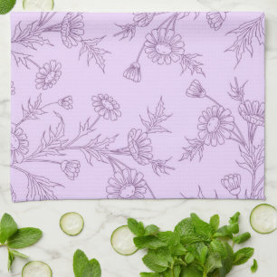 Serviette florale de tissu de cuisine de lavande