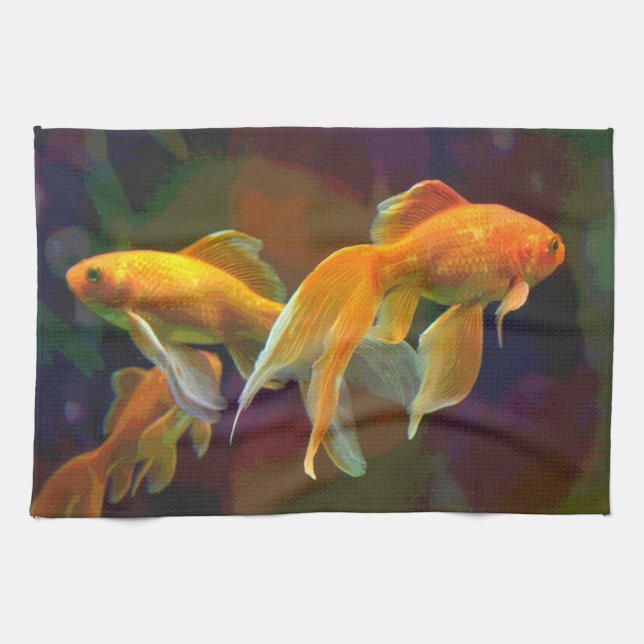 Serviette foncée de poisson rouge (Horizontal)